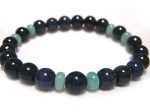 天然石パワーストーン数珠ブレスレット（サファイア・アマゾナイト）送料無料