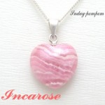 ハートのインカローズのシルバーペンダントトップ２