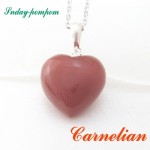 メール便OK！ハート型カーネリアンシルバーネックレス